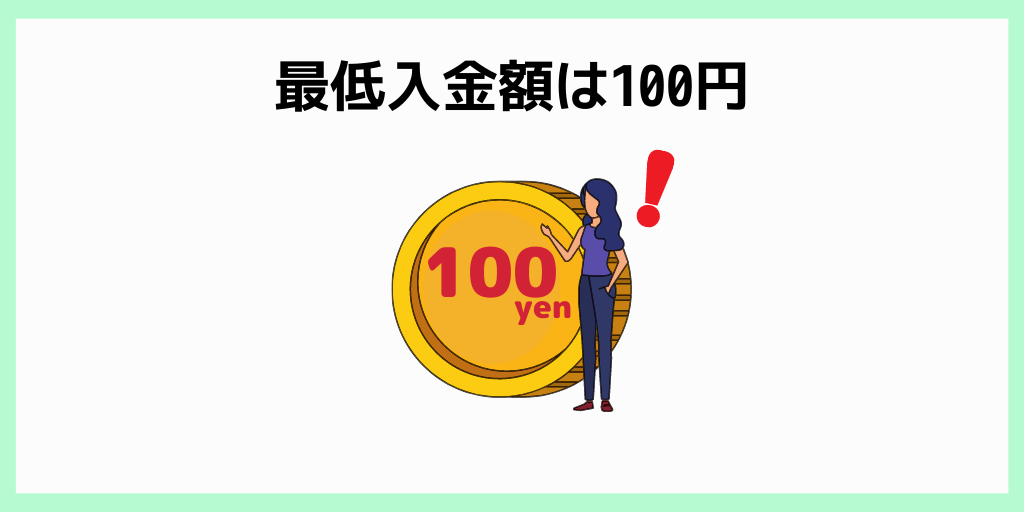 最低入金額は100円