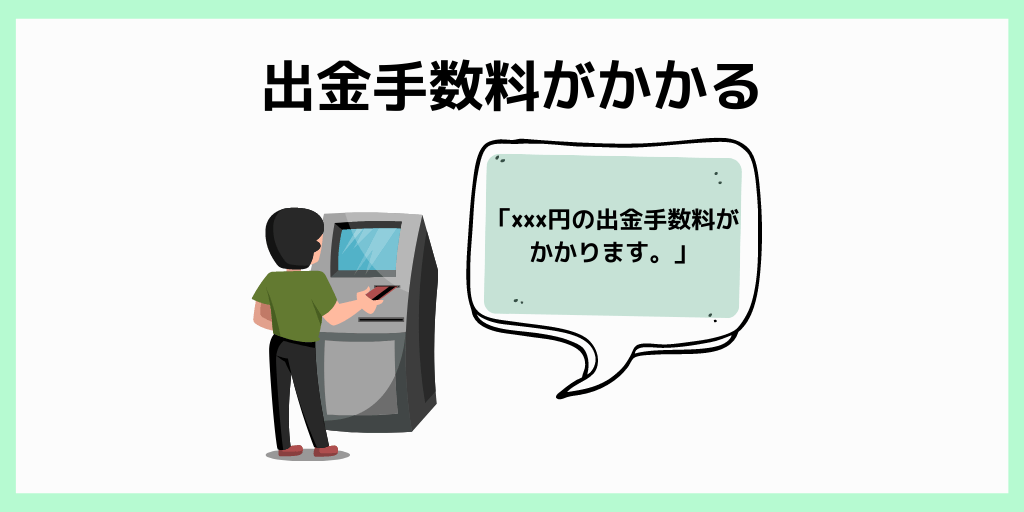 出金手数料がかかる